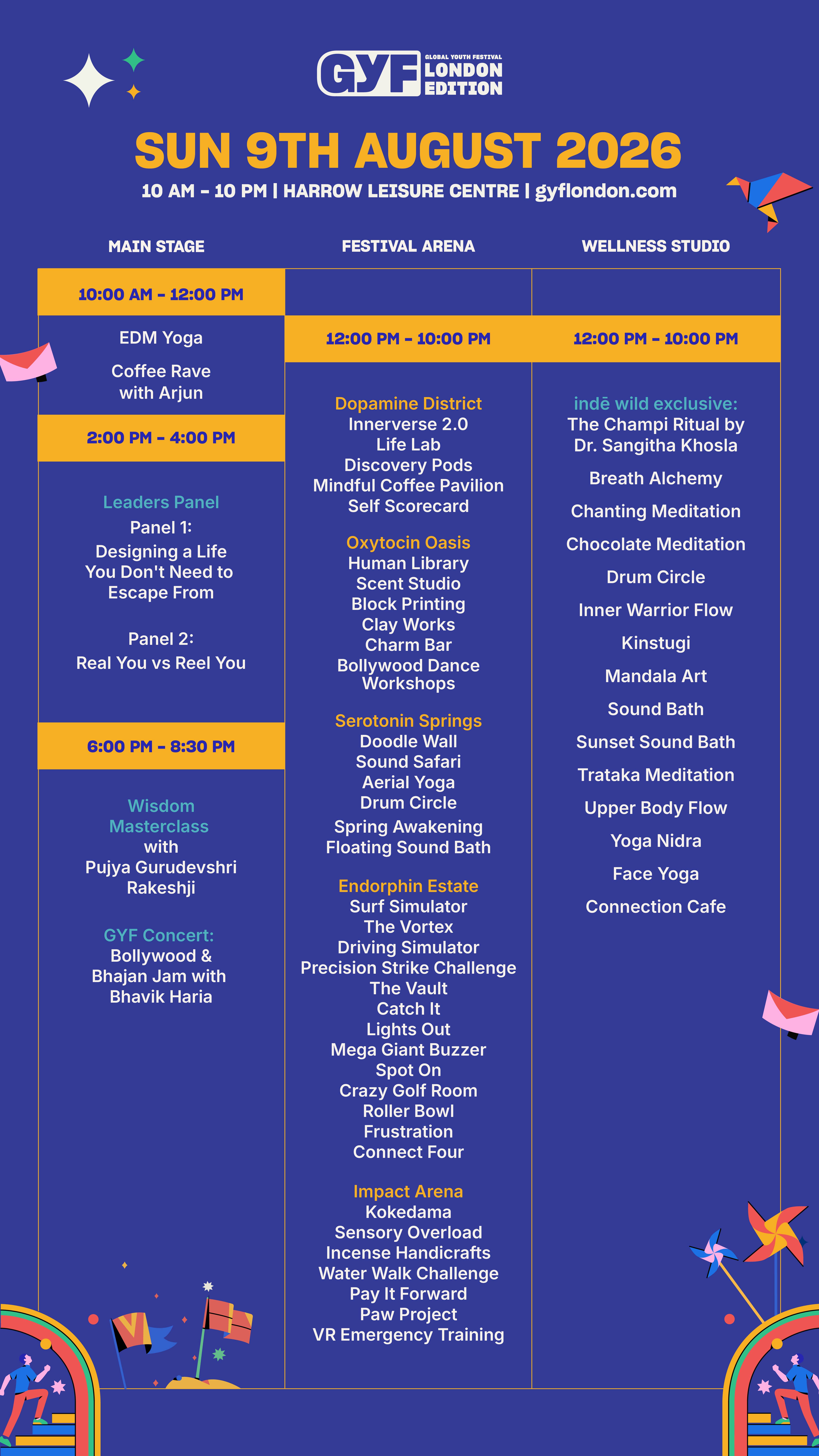 GYF London event schedule